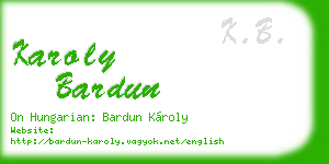 karoly bardun business card